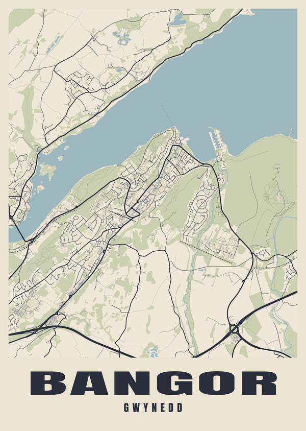 Bangor Street Map Poster