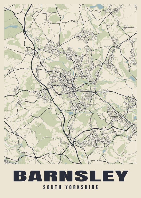 Barnsley Street Map Poster