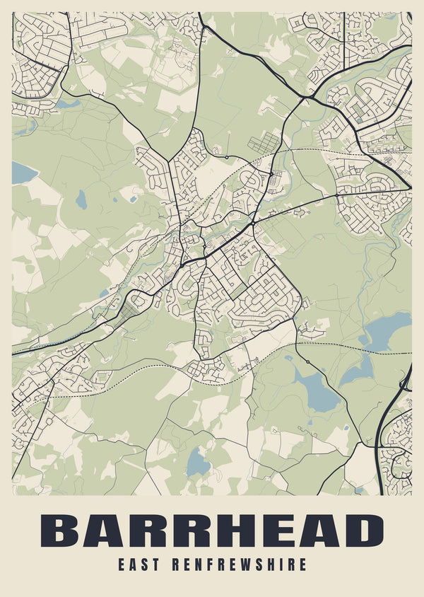 Barrhead Street Map Poster
