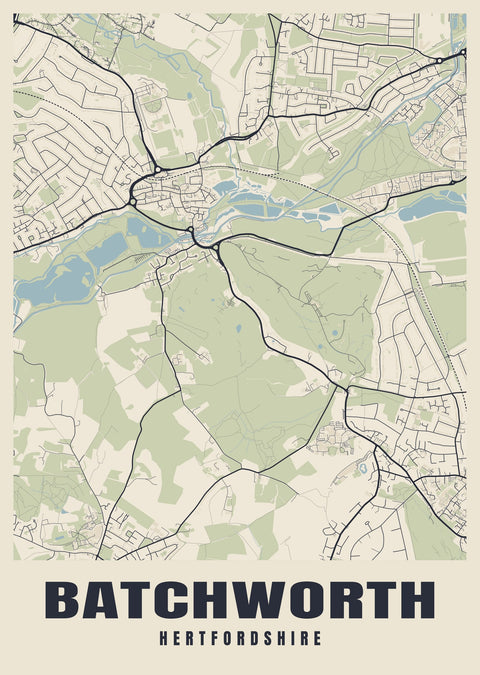 Batchworth Street Map Poster
