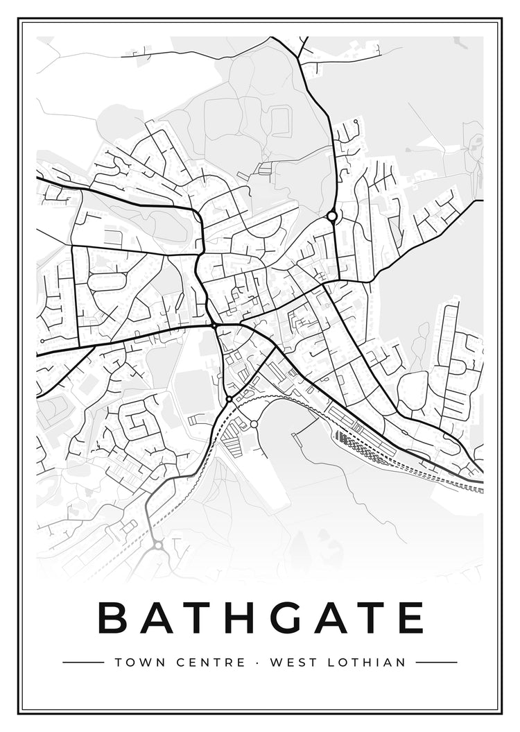 Bathgate Town Centre Street Map Poster