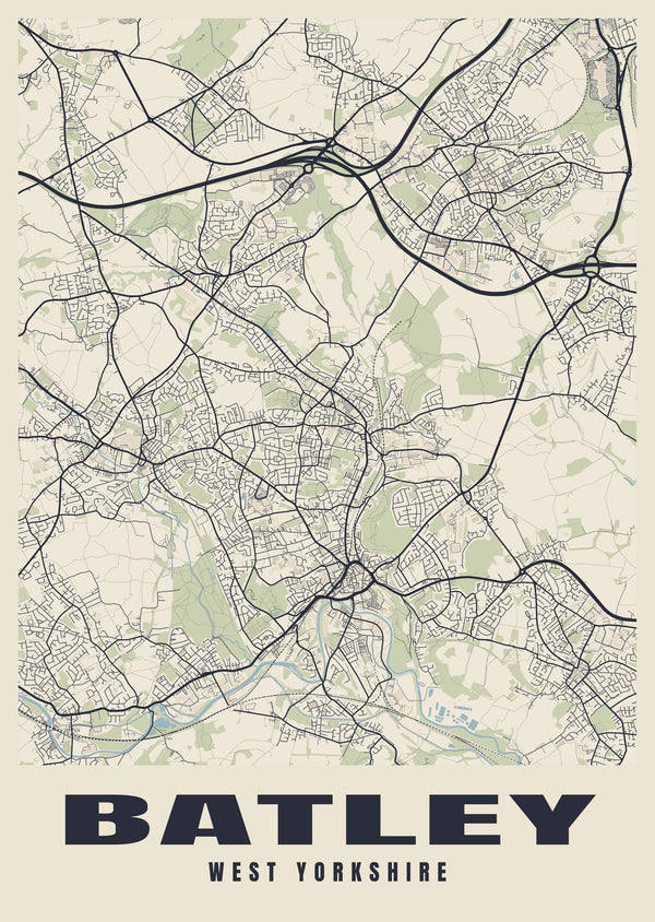 Batley Street Map Poster