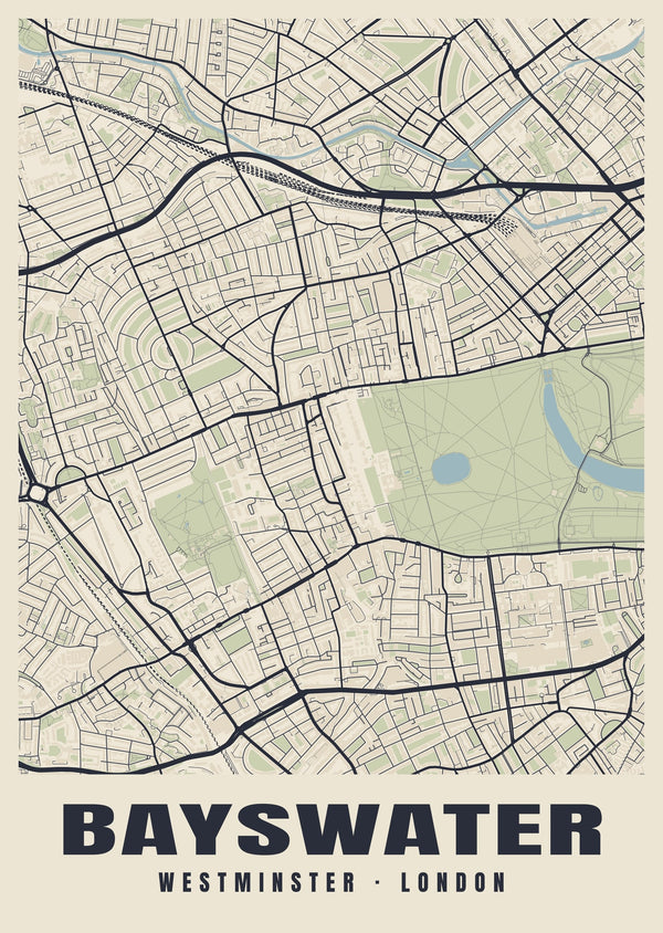 Bayswater Heritage Street Map Poster