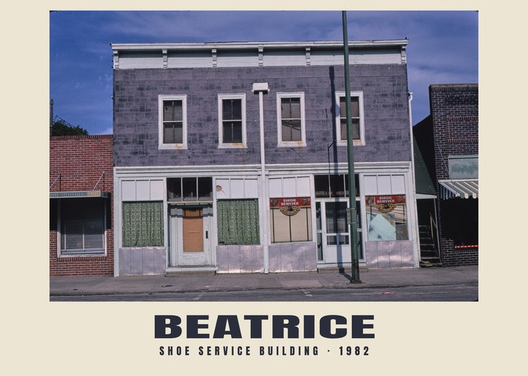Edificio della calzoleria, Beatrice, Nebraska — 1982 · Stampa fotografica storica