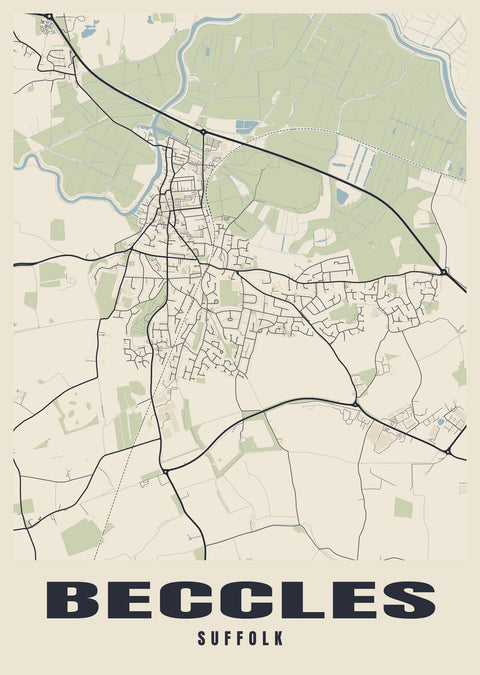 Beccles Street Map Poster