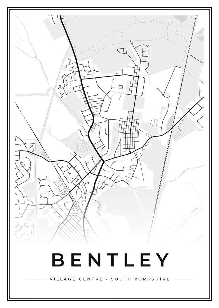 Bentley Village Centre Street Map Poster