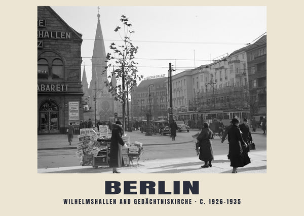 Wilhelmshallen et Gedächtniskirche, Berlin — c. 1926–1935 · Tirage photographique historique
