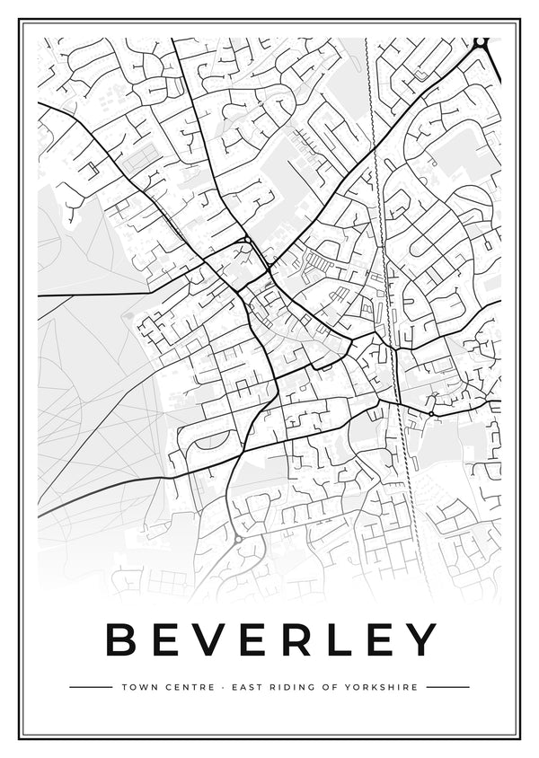 Beverley Town Centre Street Map Poster