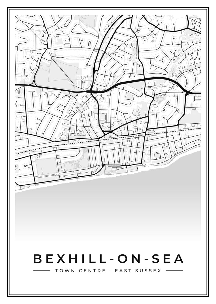 Bexhill-on-Sea Town Centre Street Map Poster
