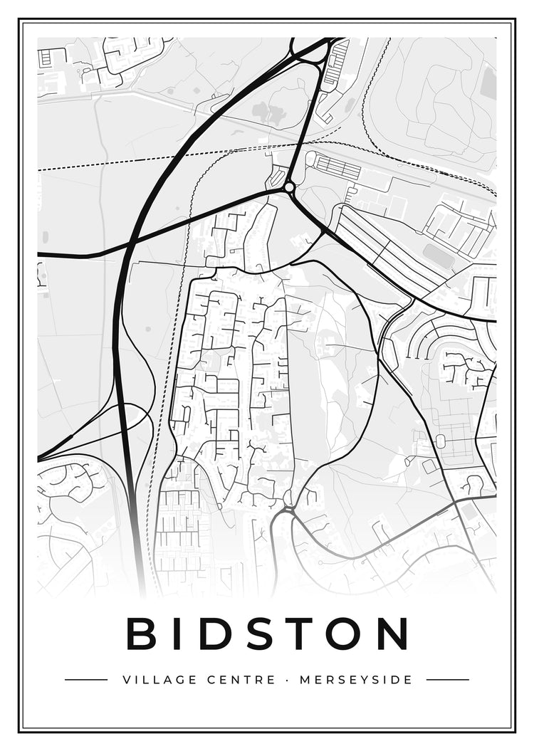 Bidston Village Centre Street Map Poster