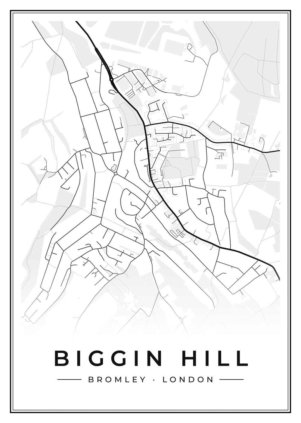 Biggin Hill Street Map Poster