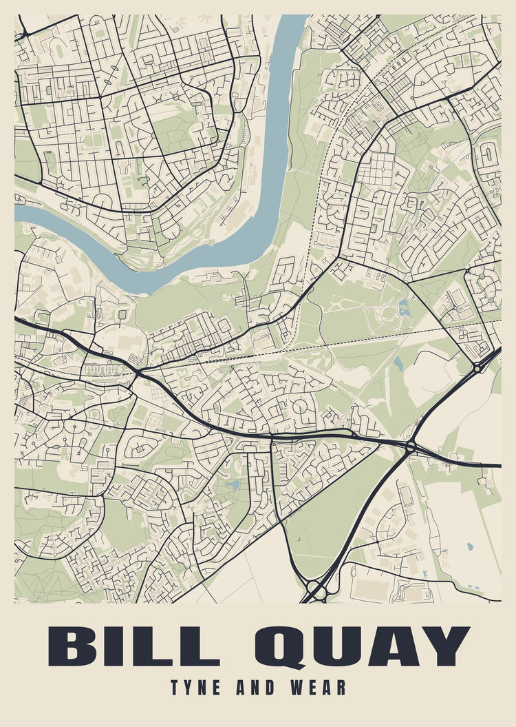 Bill Quay Street Map Poster