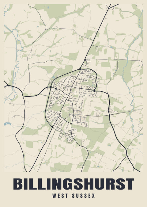 Billingshurst Street Map Poster