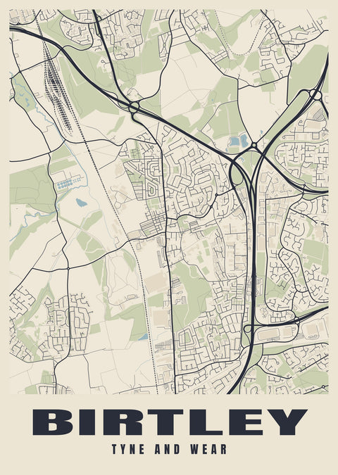 Birtley Street Map Poster