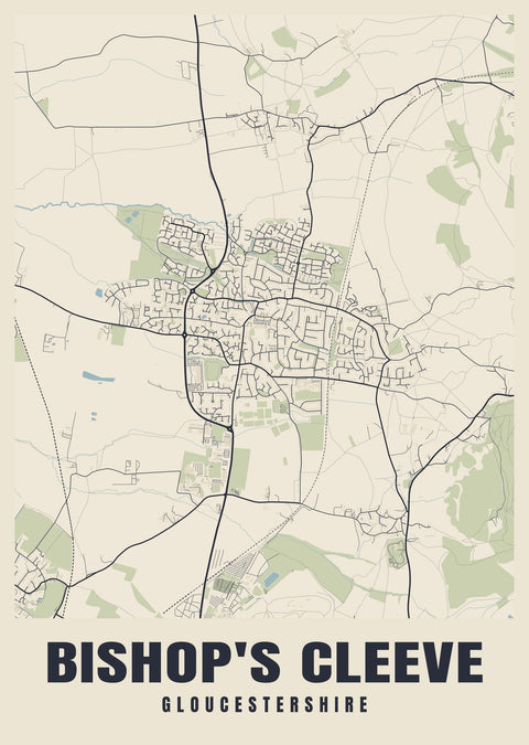 Bishop's Cleeve Street Map Poster