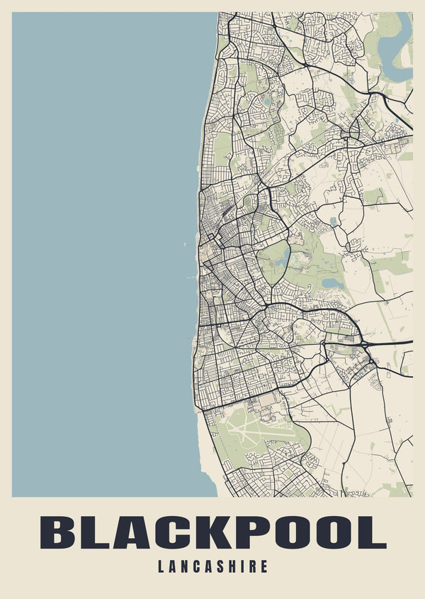 Blackpool Street Map Poster