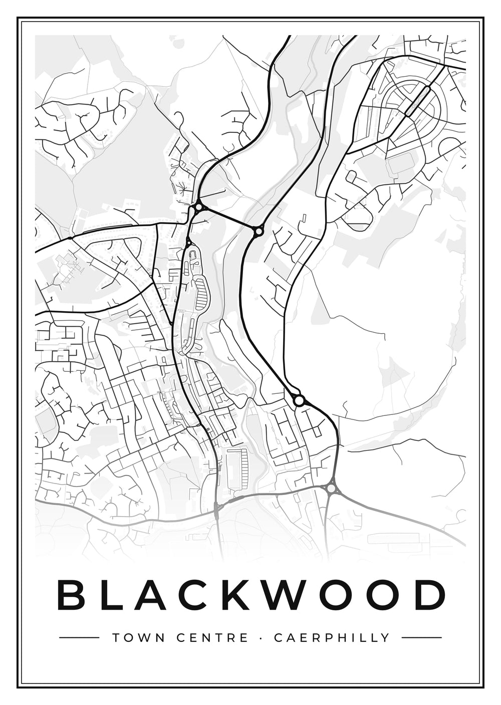 Blackwood Town Centre Street Map Poster