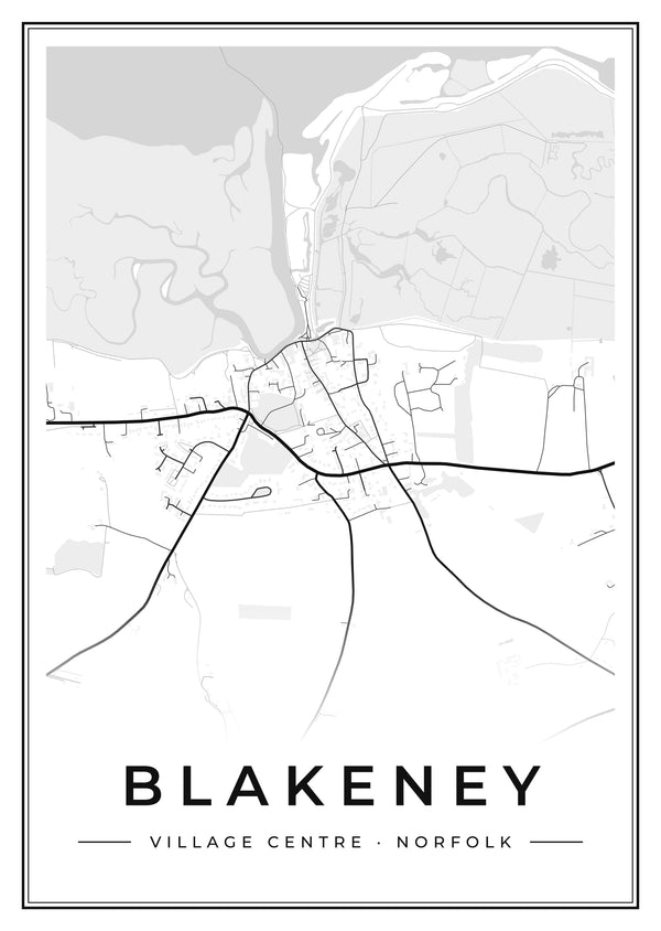 Blakeney Village Centre Street Map Poster