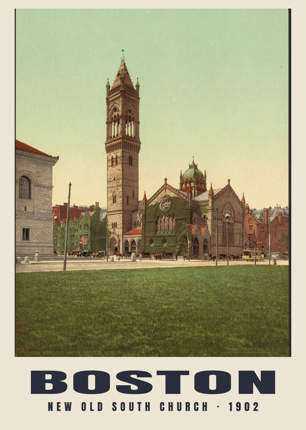 New Old South Church, Boston — 1902 · Historyczny wydruk fotochromowy