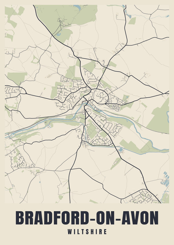 Bradford-on-Avon Street Map Poster