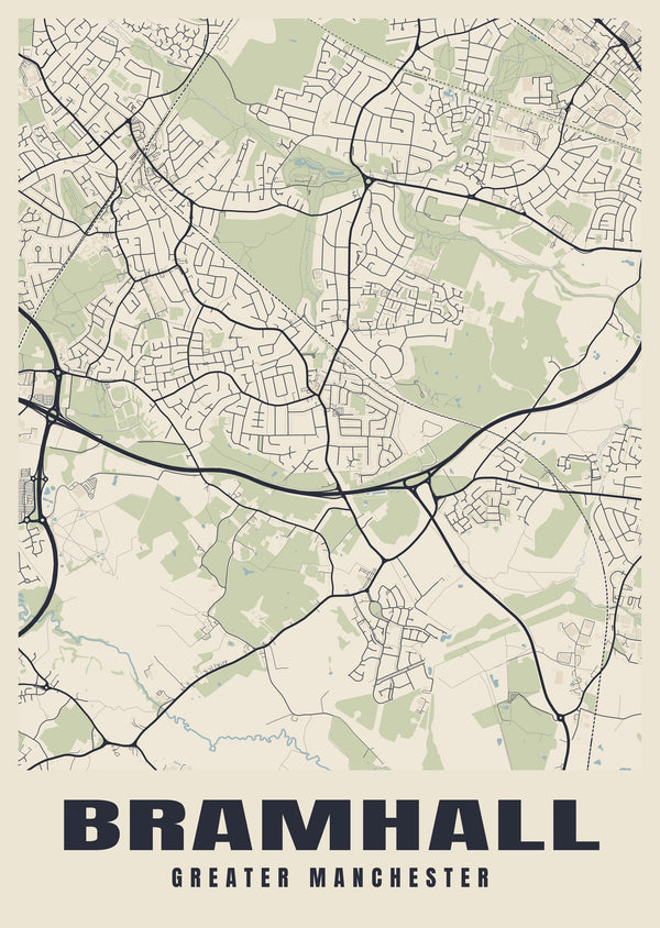 Bramhall Street Map Poster