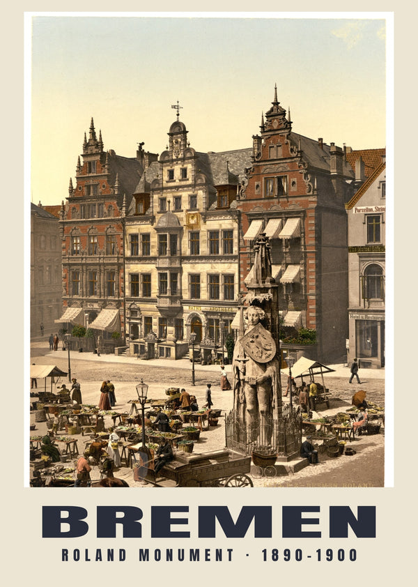 Pomnik Rolanda, Bremen — 1890–1900 · Wydruk dawnego fotochromu