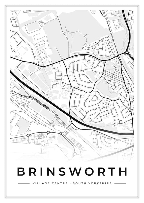 Brinsworth Village Centre Street Map Poster