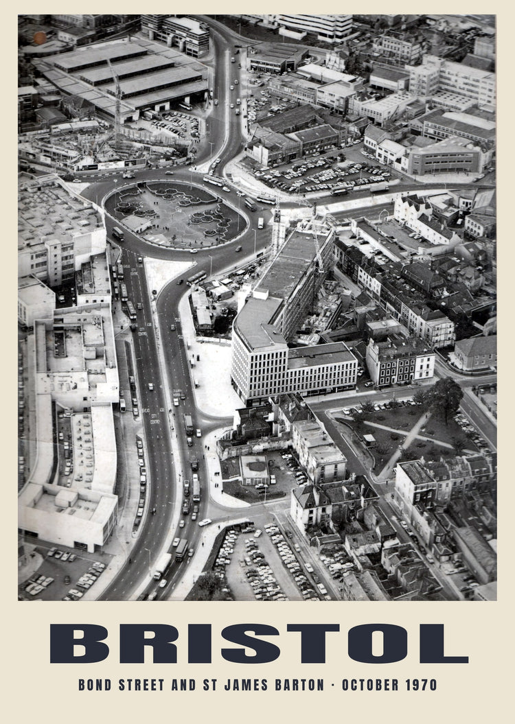 Bond Street and St James Barton, Bristol, October 1970 Heritage Print