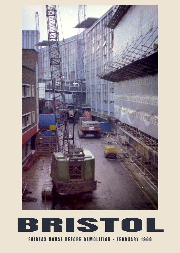 Fairfax House before demolition, Bristol, February 1988 Heritage Print