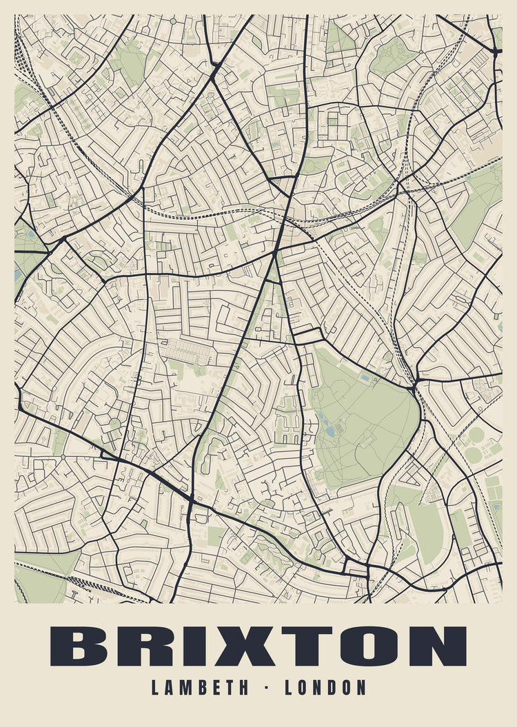 Brixton Heritage Street Map Poster