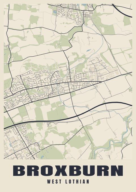 Broxburn Street Map Poster