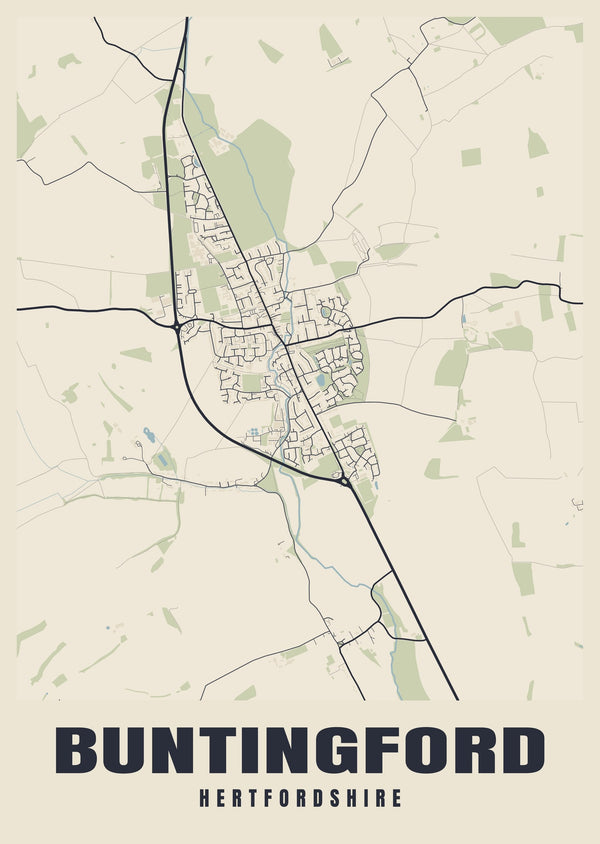 Buntingford Street Map Poster