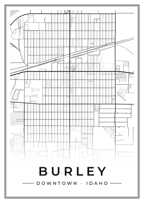 Burley Downtown Street Map Poster