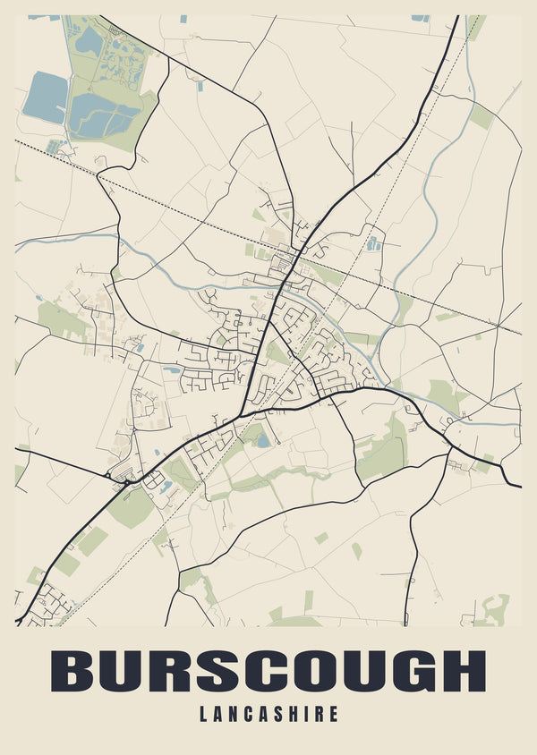 Burscough Street Map Poster