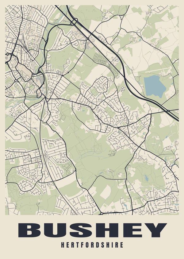 Bushey Street Map Poster