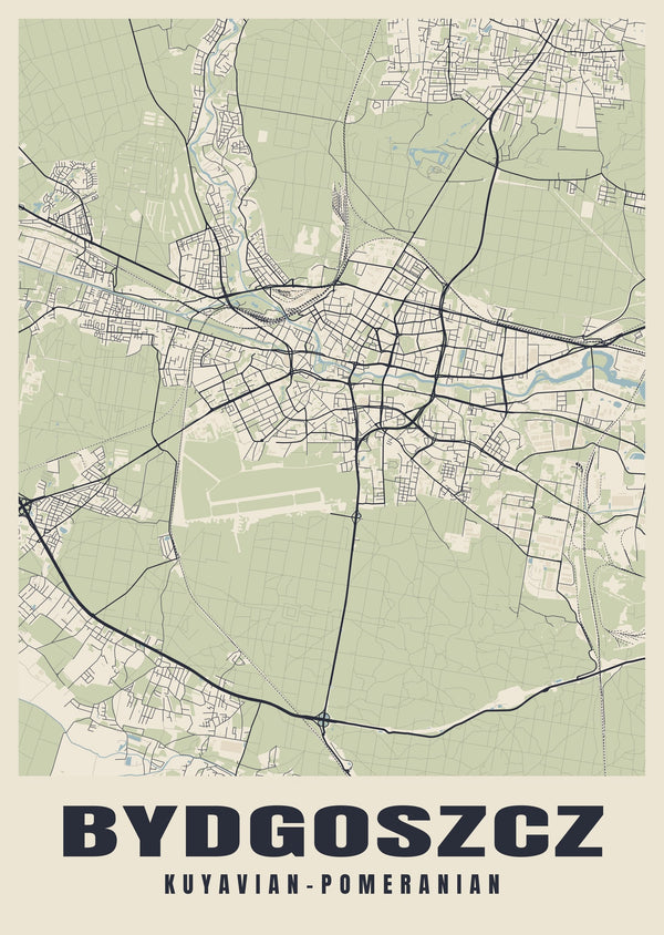 Bydgoszcz Street Map Poster