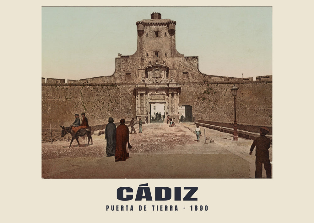 Puerta de Tierra, Cádiz — 1890 · Historischer Photochromdruck