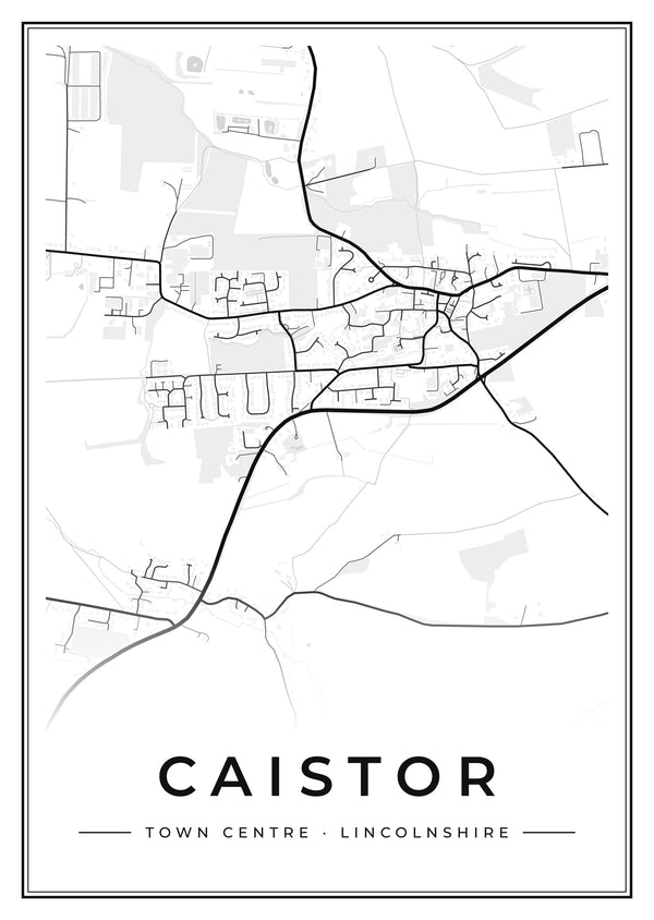 Caistor Town Centre Street Map Poster