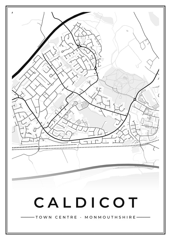Caldicot Town Centre Street Map Poster