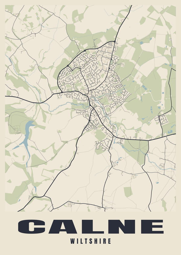 Calne Street Map Poster