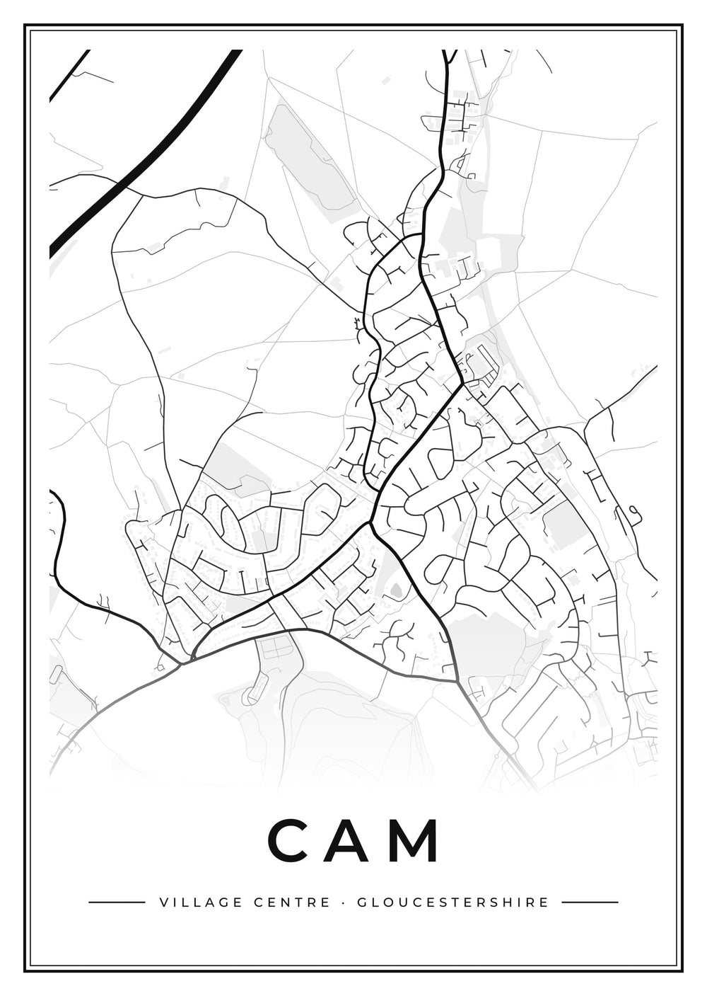 Cam Village Centre Street Map Poster