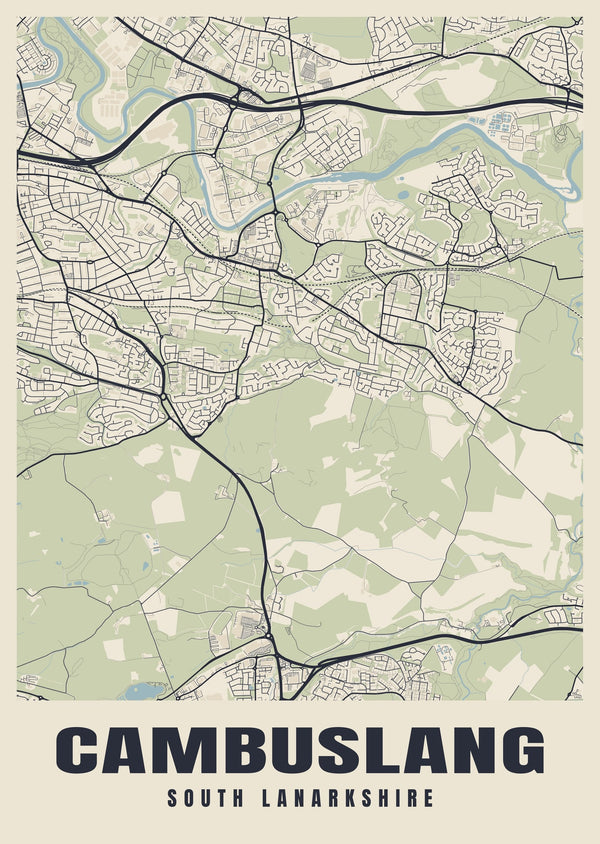 Cambuslang Street Map Poster