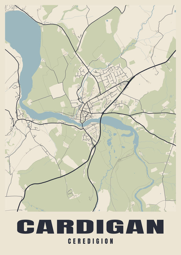 Cardigan Street Map Poster
