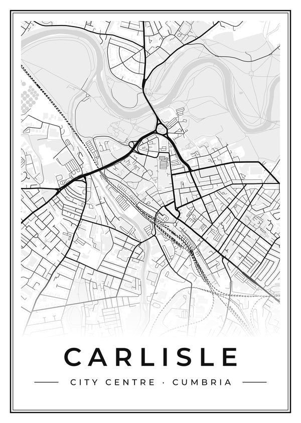 Carlisle City Centre Street Map Poster