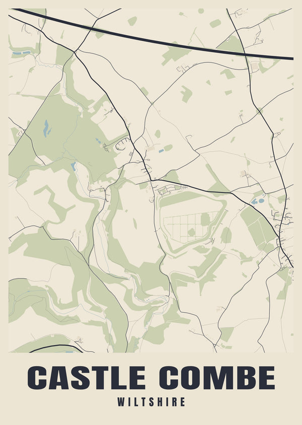 Castle Combe Street Map Poster
