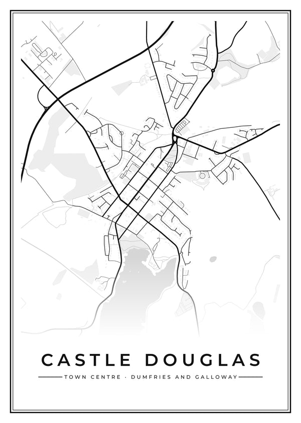 Castle Douglas Town Centre Street Map Poster
