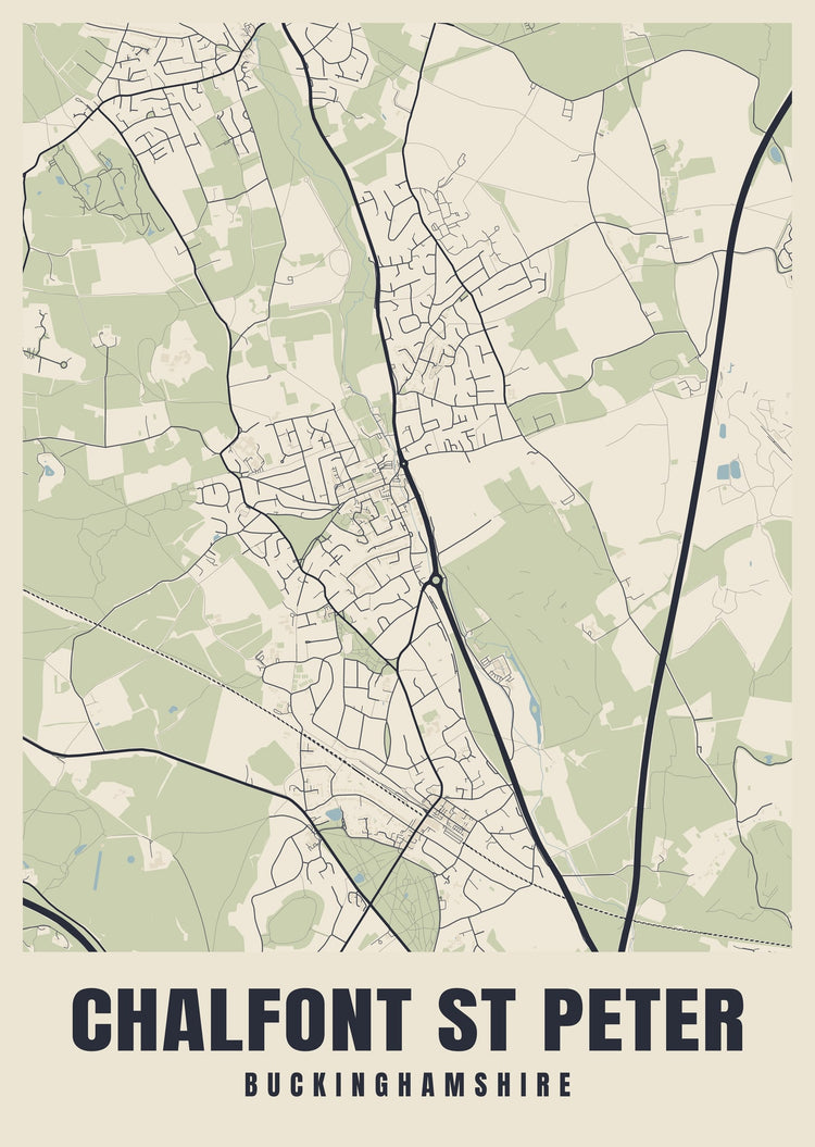 Chalfont St Peter Street Map Poster