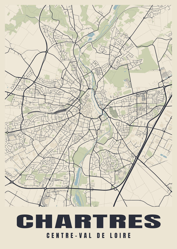 Chartres Street Map Poster