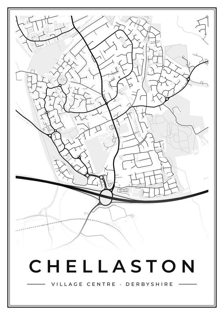 Chellaston Village Centre Street Map Poster