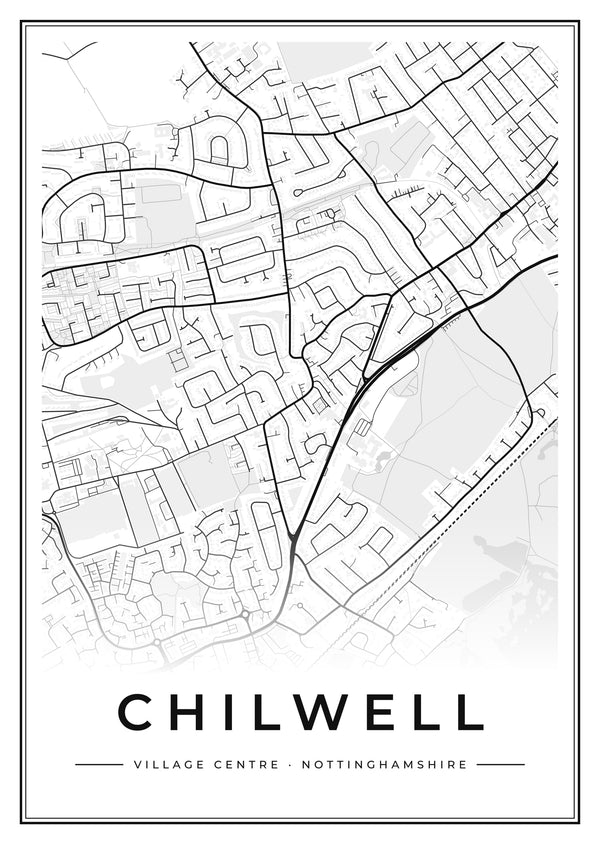 Chilwell Village Centre Street Map Poster